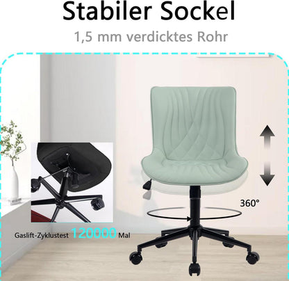 Bürostuhl Ergonomisch Fischschwanz-Design Rollen Wippfunktion MintGrün