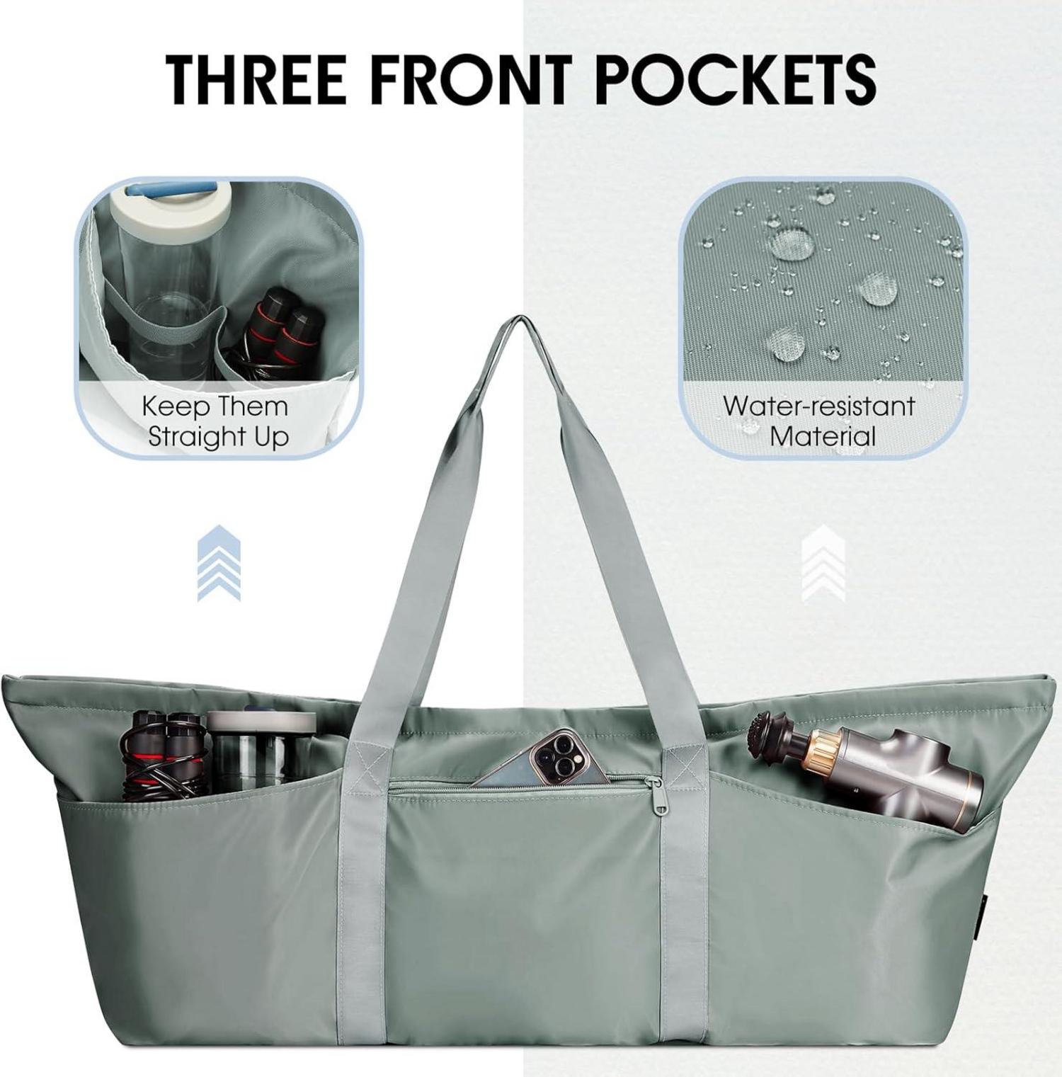 Sporttasche Damen Yogatasche Groß mit Schuhtasche Nassfach Celadon