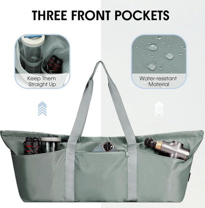 Sporttasche Damen Yogatasche Groß mit Schuhtasche Nassfach Celadon