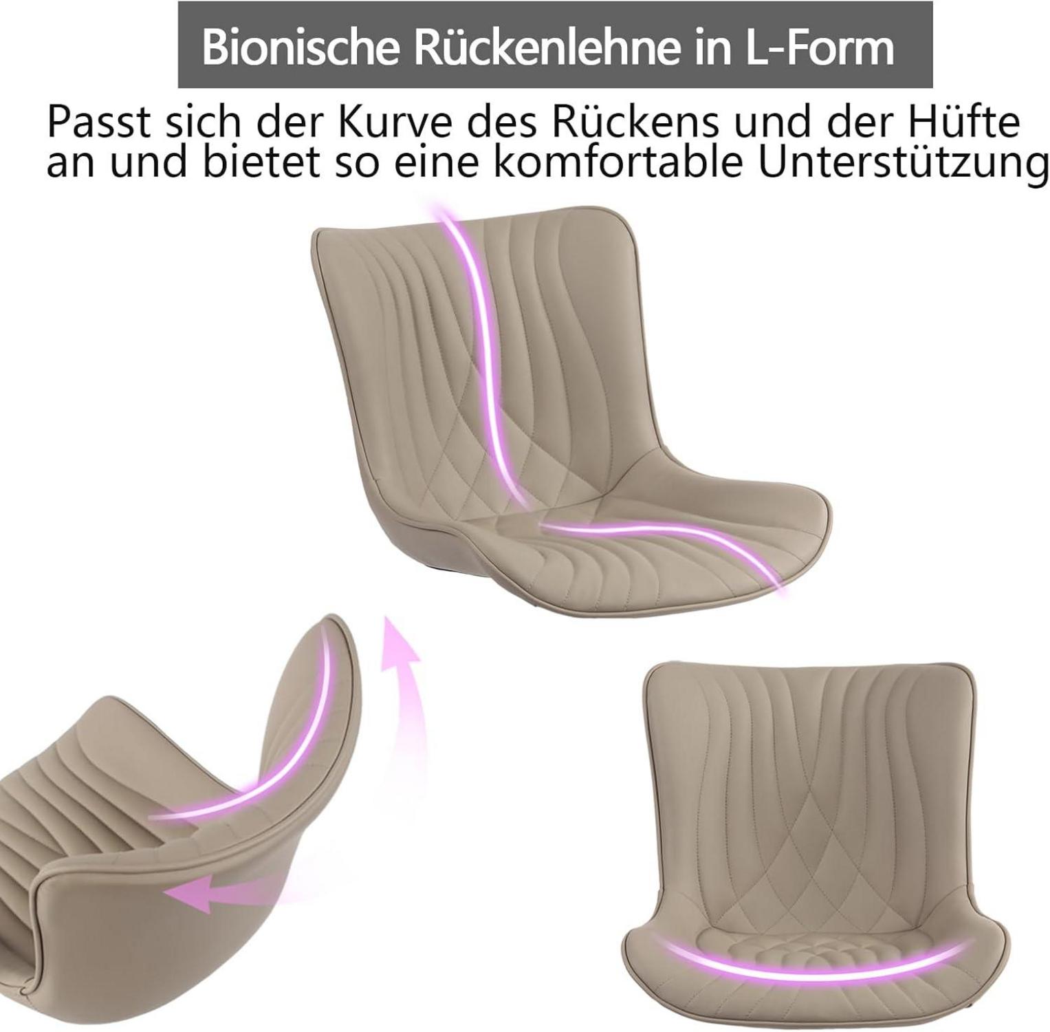 Ergonomischer Bürostuhl Drehstuhl Rollen Höhenverstellbarer Khaki