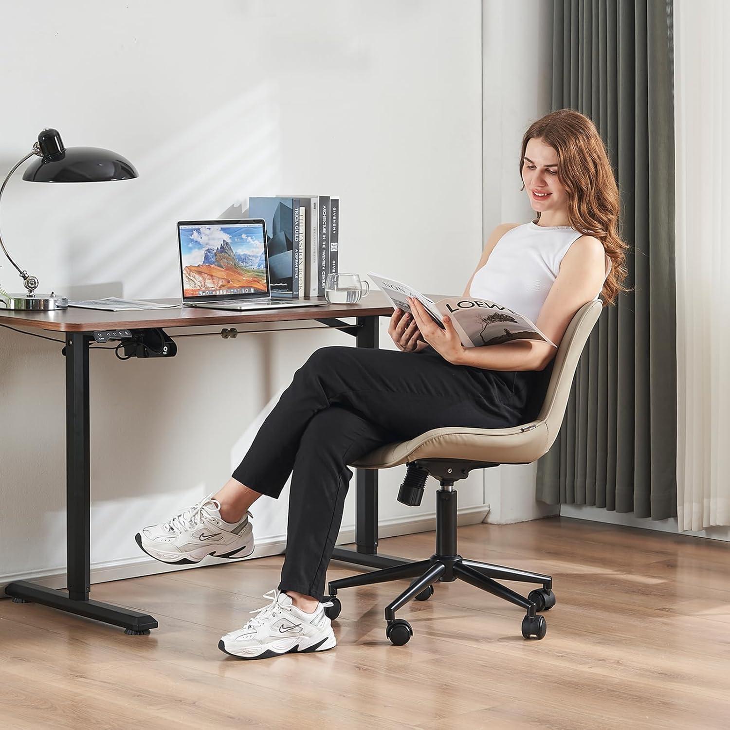 YOUTASTE Bürostuhl Ergonomischer Fischschwanz Design, Drehstuhl Khaki