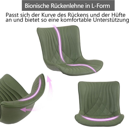 Ergonomischer Bürostuhl Olivgrün Fischschwanz-Design Wippfunktion