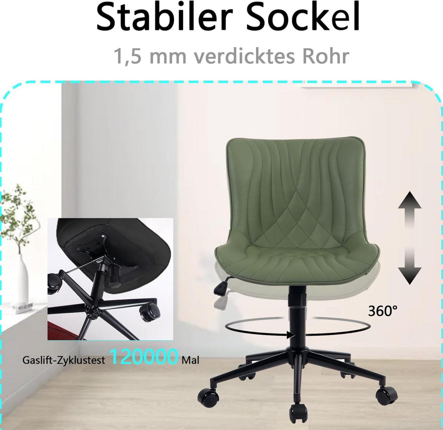 Ergonomischer Bürostuhl Olivgrün mit Fischschwanz-Design, Drehstuhl