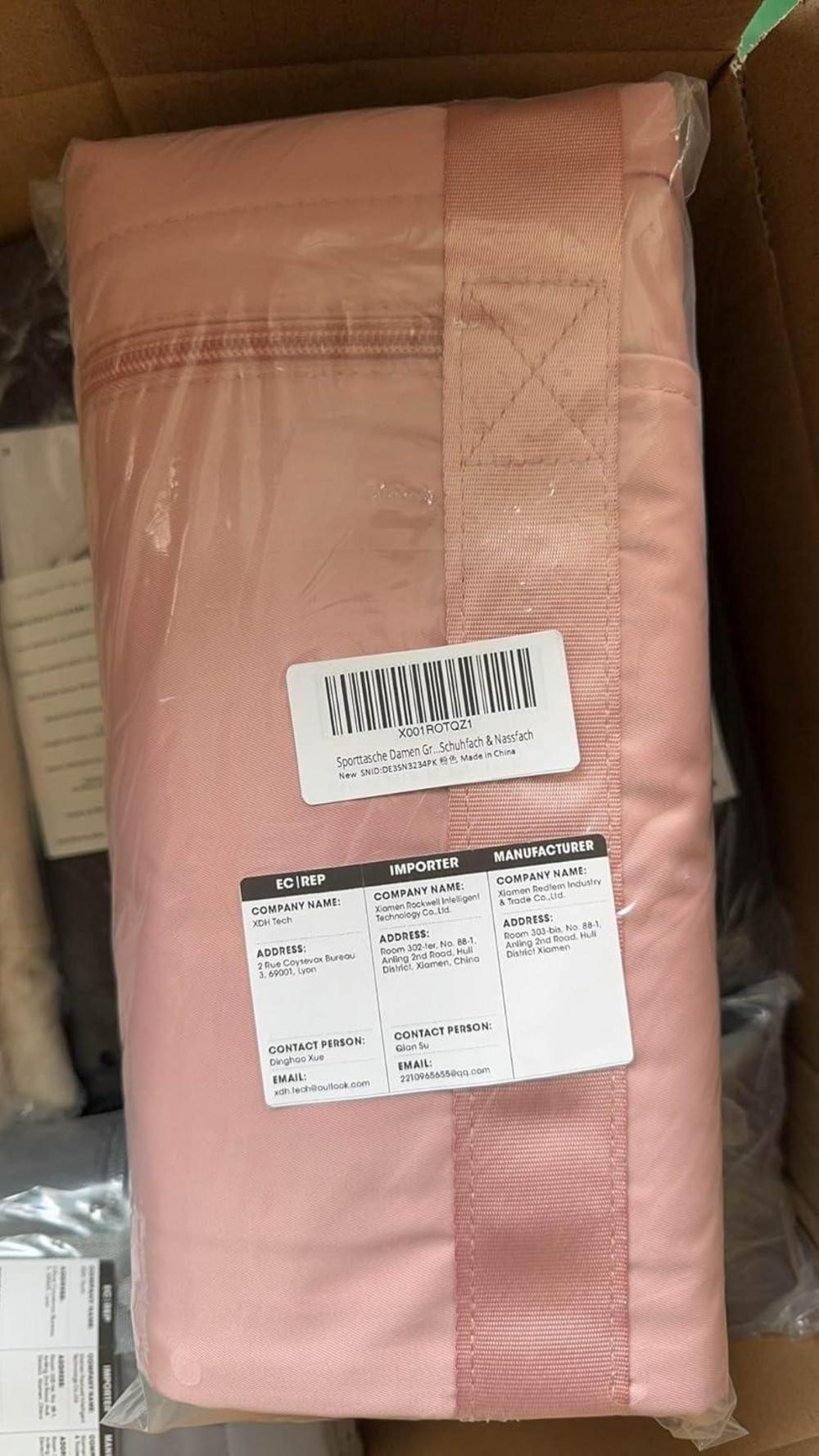 Sporttasche Damen Yoga Reisetasche Groß mit Schuhtasche & Nassfach Pink