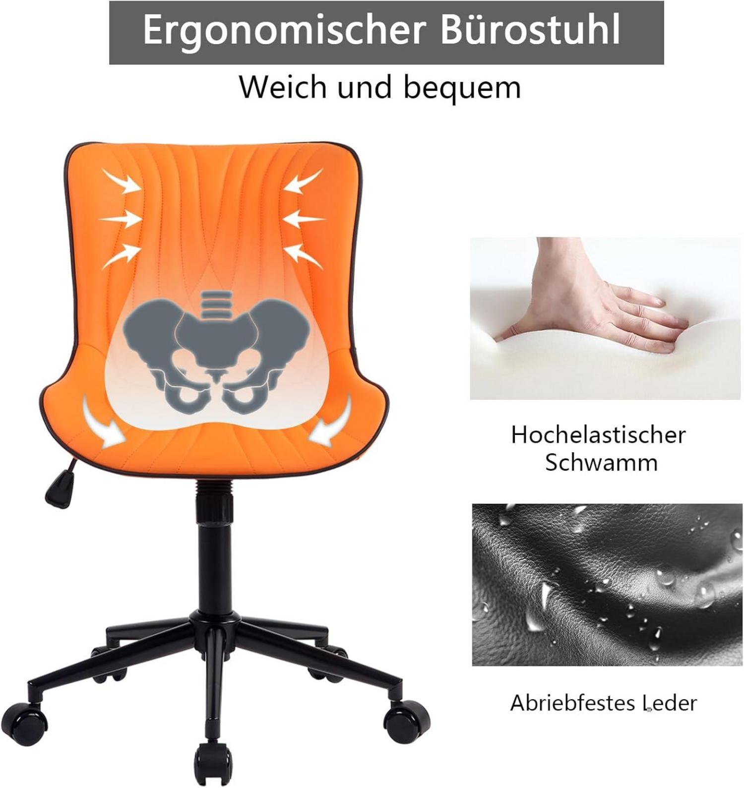 YOUTASTE Bürostuhl Ergonomischer Fischschwanz-Design Orange