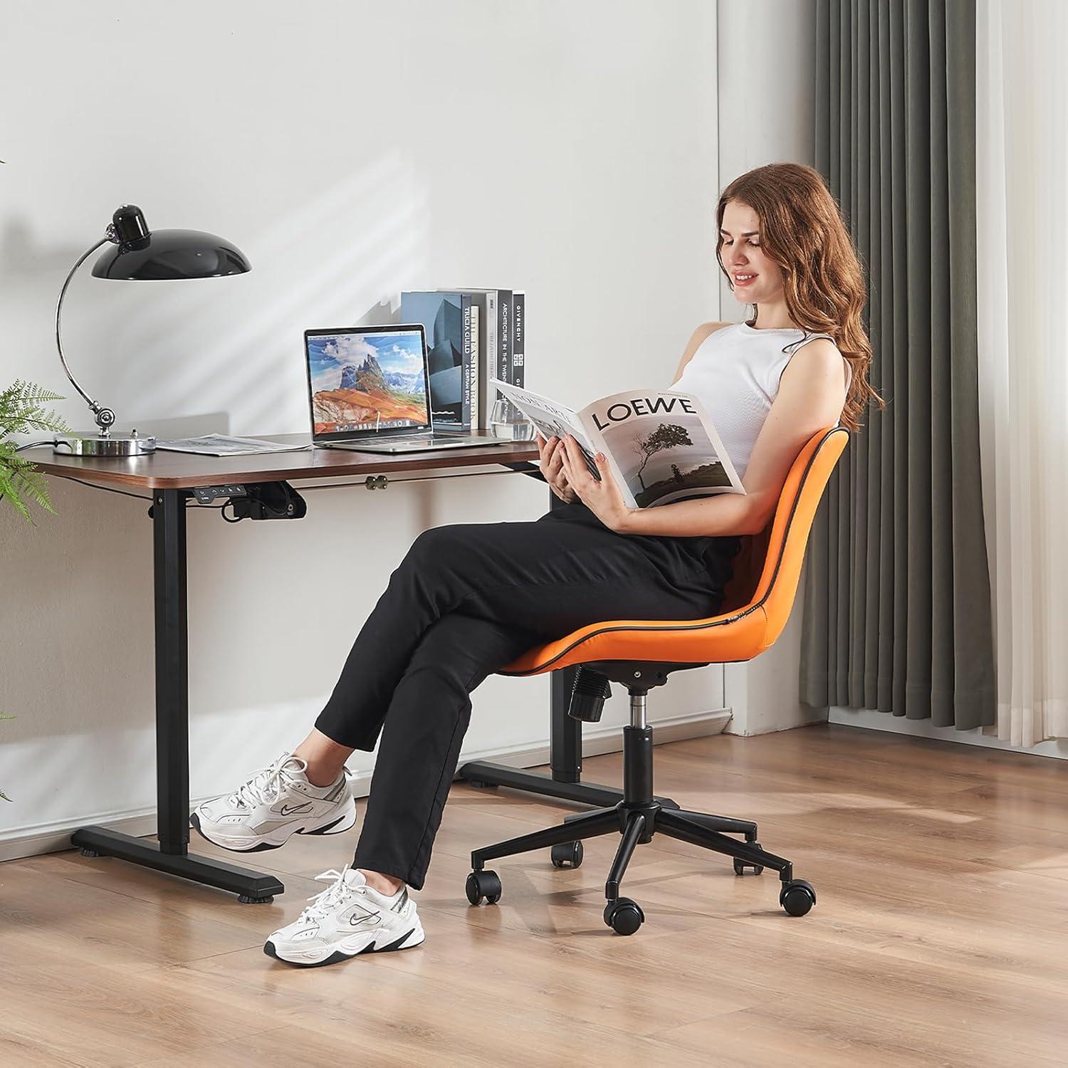 YOUTASTE Bürostuhl Ergonomischer Fischschwanz-Design Orange