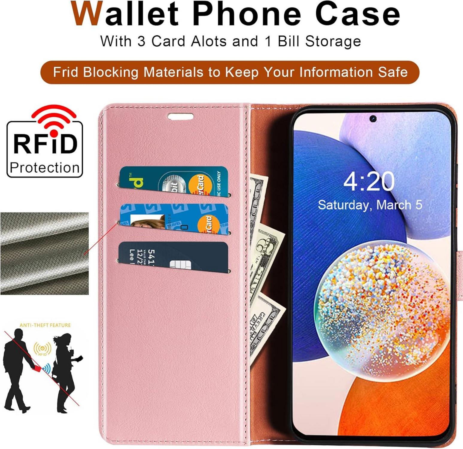 Samsung Galaxy A14 Handyhülle Premium Leder mit RFID Schutz