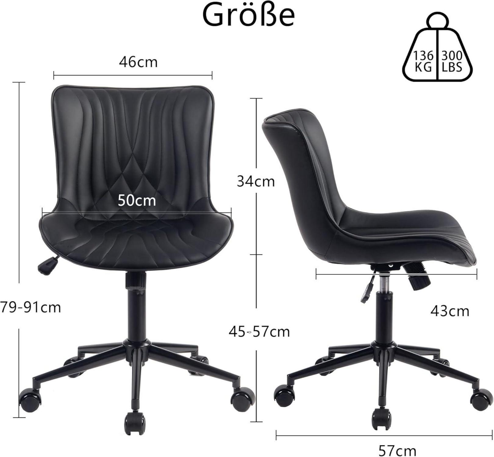 Ergonomischer Bürostuhl Schwarz mit Fischschwanz-Design