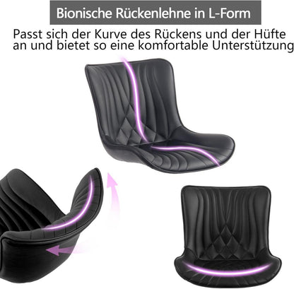 Ergonomischer Bürostuhl Fischschwanz-Design Rollen Höhenverstellbar