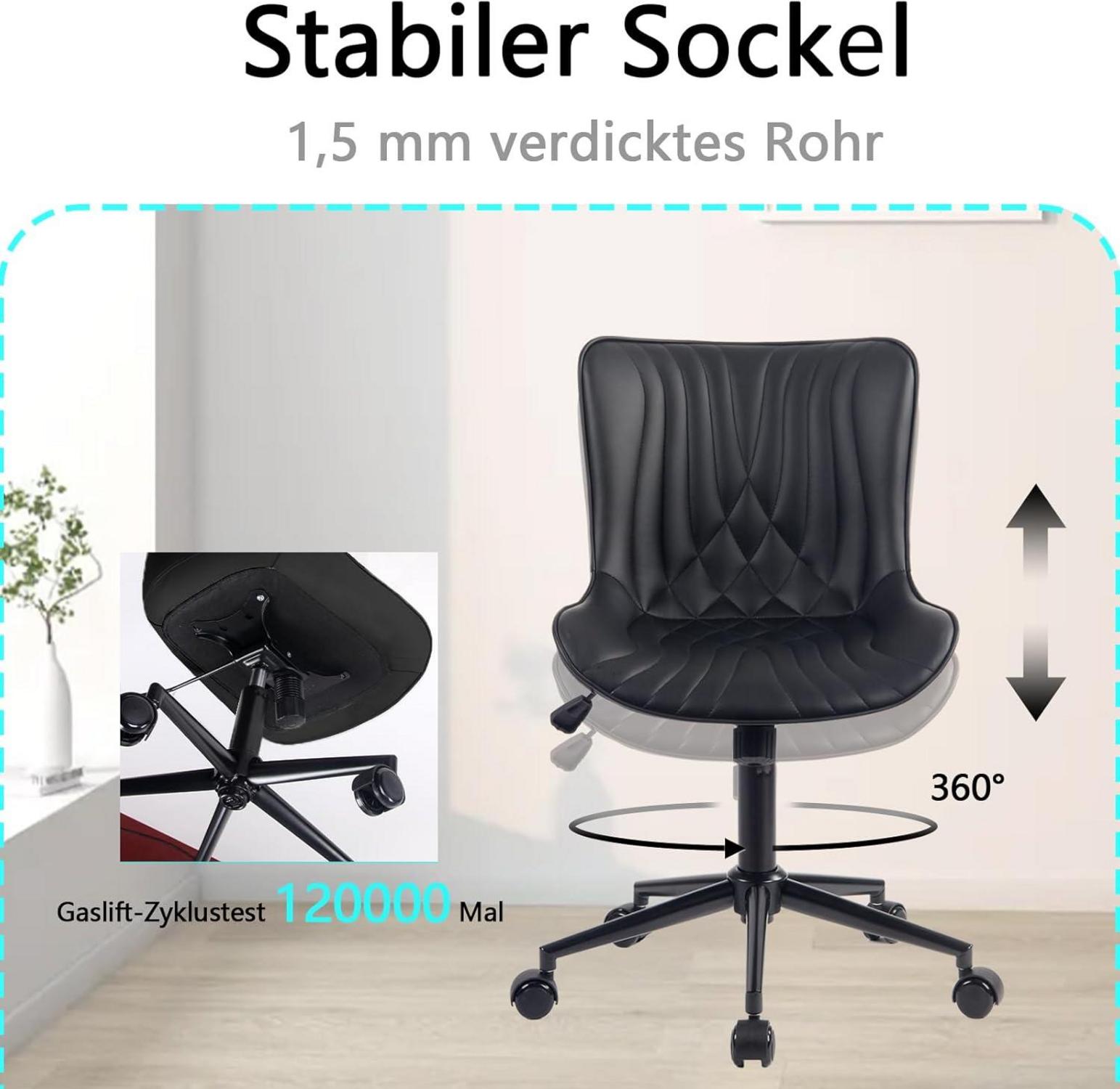 Ergonomischer Bürostuhl Fischschwanz-Design Schwarz mit Rollen