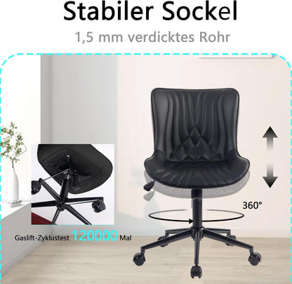 Ergonomischer Bürostuhl Fischschwanz-Design Schwarz mit Rollen