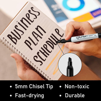 Permanent Marker Set 90 Stück Keilspitze wasserfest, zum