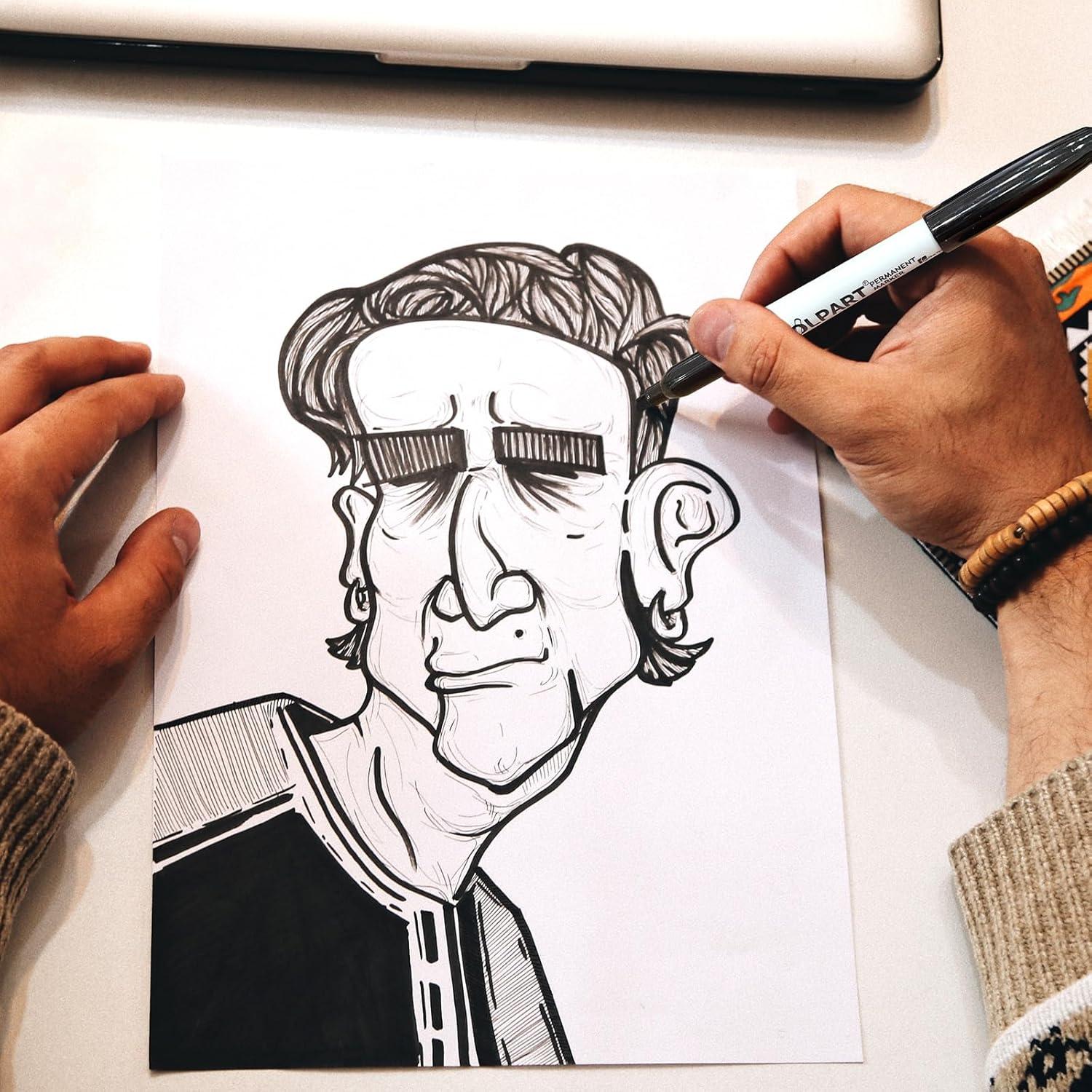 Permanent Marker Set 90PCS Keilspitze wasserfest für Zeichnen Malen Marker