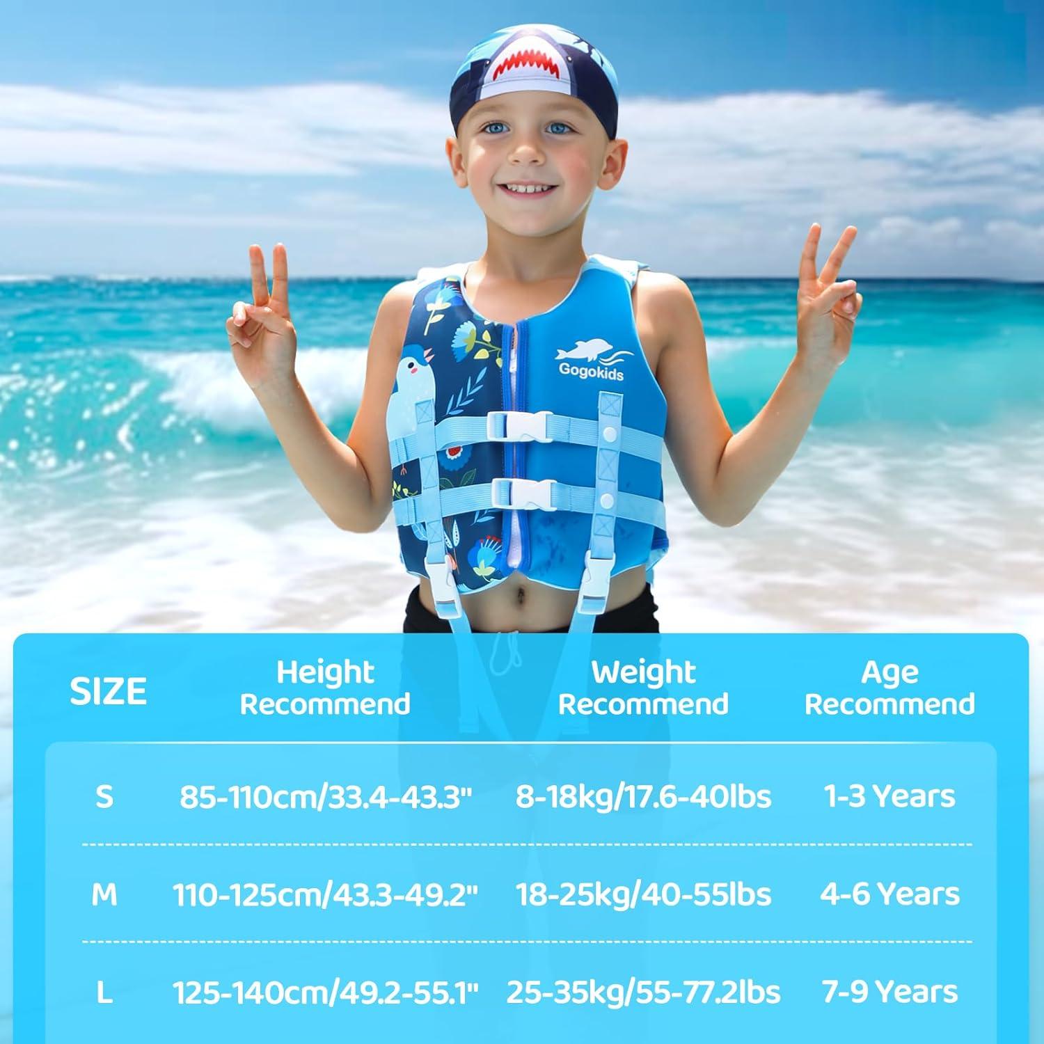 Gogokids Kinder Schwimmweste Float Jacket - Schwimmtraining Auftrieb Neopren 1-9