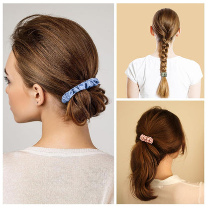 8er Set Seide Scrunchies Haargummis Damen Premium Satin 8