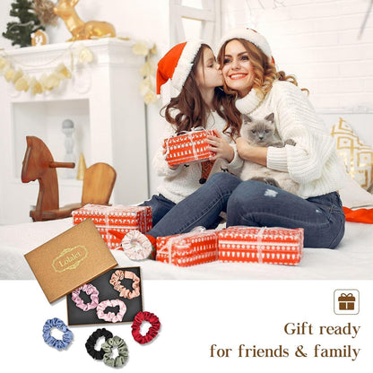 8er Set Seide Scrunchies Haargummis Damen Premium Satin 8