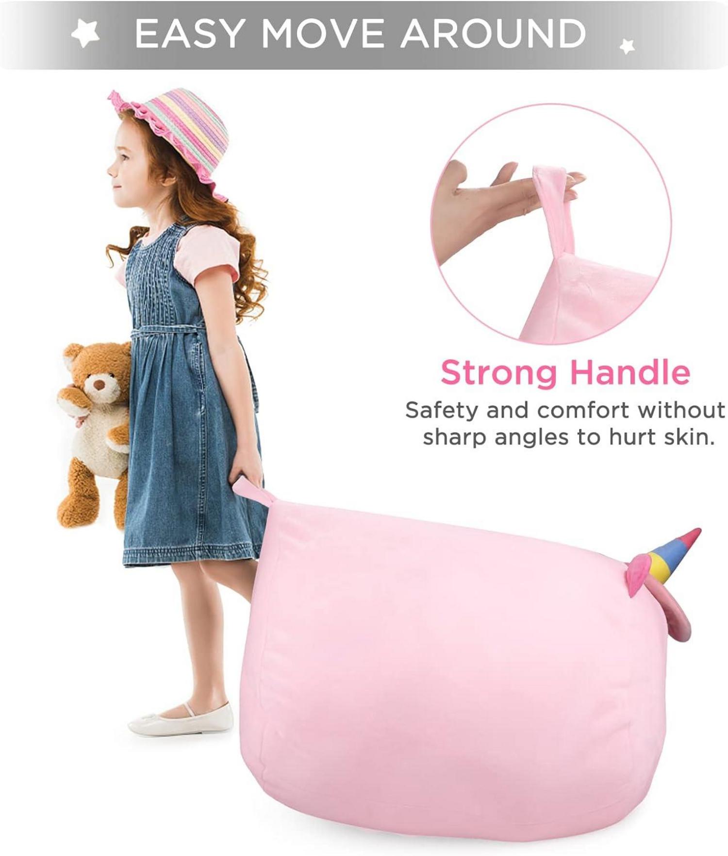 kuscheltier aufbewahrung sitzsack Kuscheltier Sitzsack Einhorn Aufbewahrung 200L XXL Rosa – LuxusKollektion