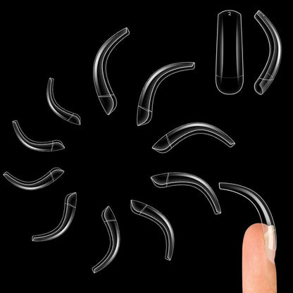 Lange quadratische Adlerkralle – transparente Nagelspitzen mit Kristallen