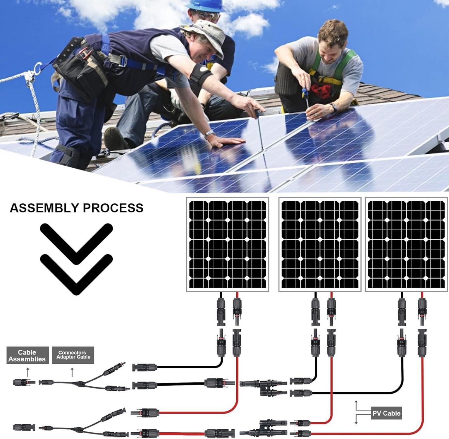 Crimpzange Solarstecker Set 2,5/4/6 mm² PV Kabel 12 Paar Male Female PV