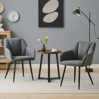 Esszimmerstühle Set 4er Leinen, Modern & Komfortabel Dunkelgrau
