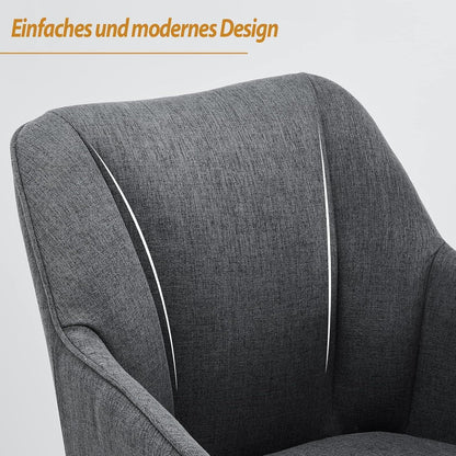 Esszimmerstühle Set 4er Leinen, Modern & Komfortabel Dunkelgrau