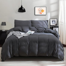 Bettwäsche Set 135x200 Anthrazit Mikrofaser Reißverschluss