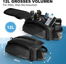 Toptrek 12L Fahrradtasche Gepäckträger Wasserdicht