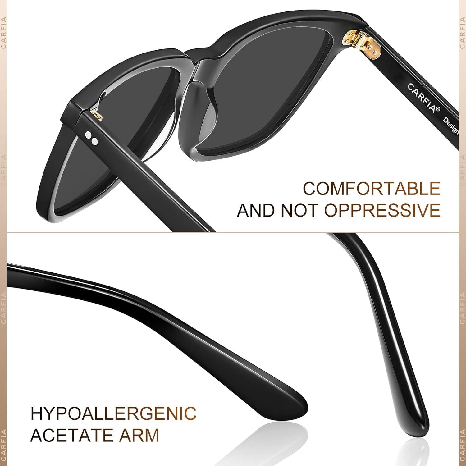 Vintage Polarisierte Sonnenbrille Quadratisch UV400 Schutz