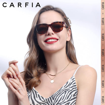 CARFIA Vintage Polarisierte Sonnenbrille Damen UV400 Acetat 51mm