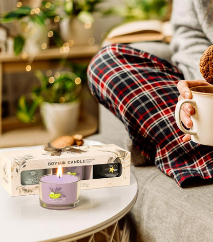 Duftkerzen Geschenkset Aromatherapie Kerzen Entspannung Blau Lila Schwarz