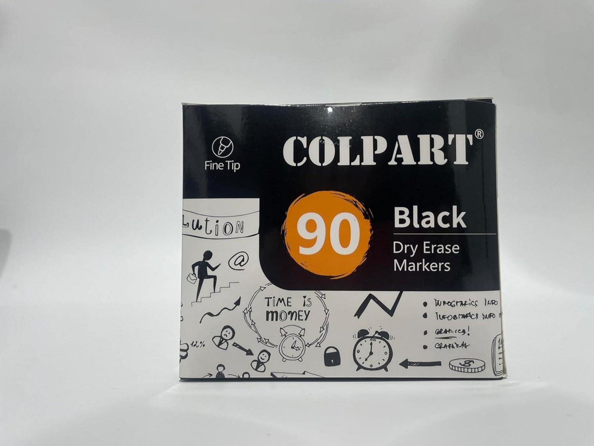 90x colpart Whiteboard Marker Schwarz Feiner Spitze Schule Büro Zuhause