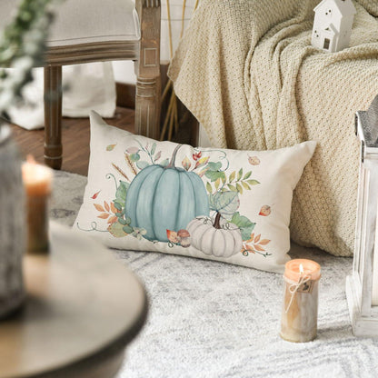 Herbst Kürbis Blätter Kissenbezug 30x50 cm für Wohnzimmer Sofa