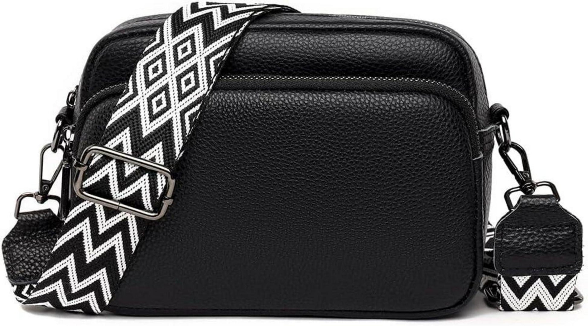 Damen Echtes Leder Umhängetasche Crossbody Bag mit Breitem
