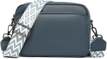 Damen Handy Umhängetasche Echtes Leder Crossbody Bag mit 3 Fächern
