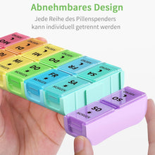 Tablettenbox 7 Tage 2 Fächer, Abnehmbare Pillendose 7