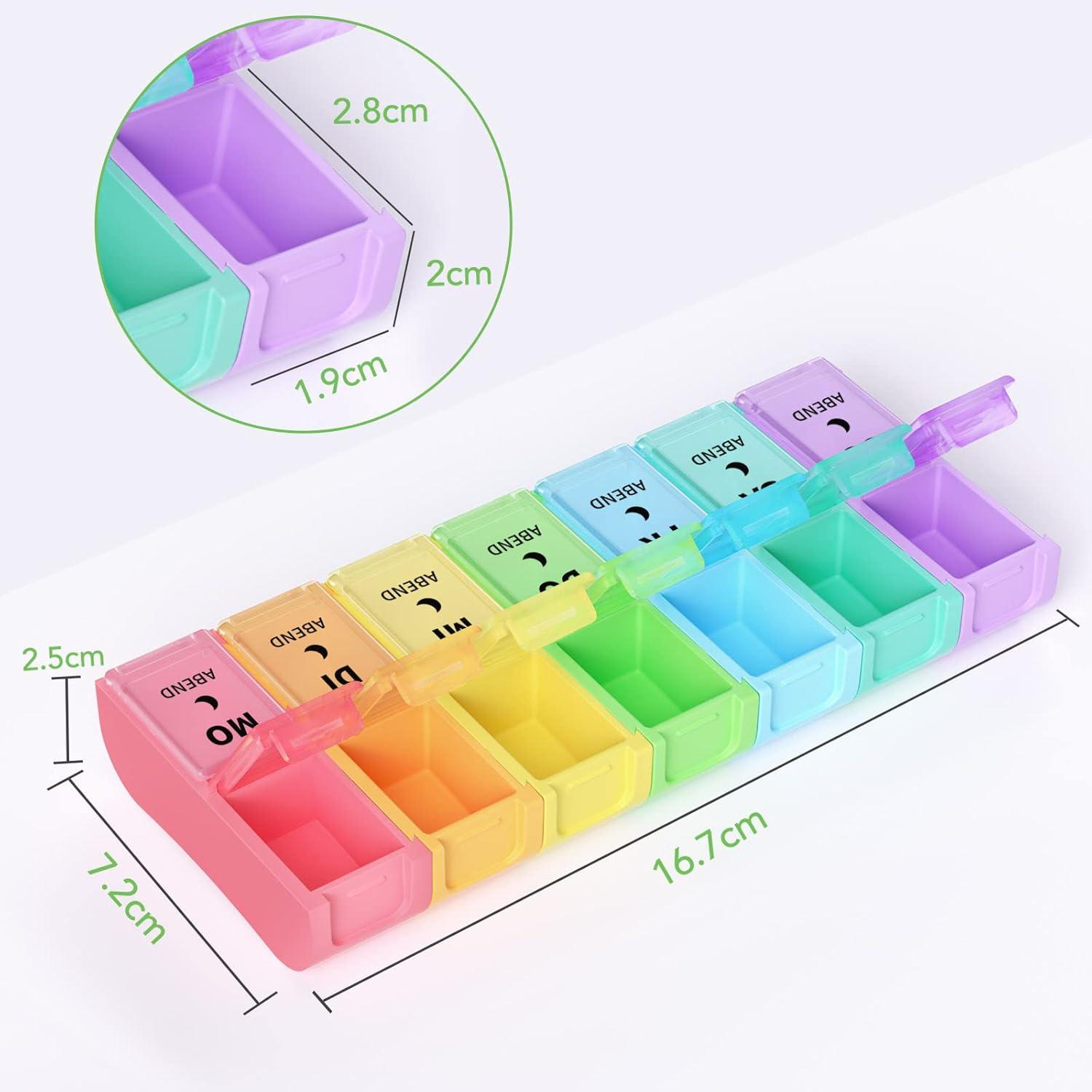 Medikamentenbox 7 Tage 2 Fächer Abnehmbar Tablettendose