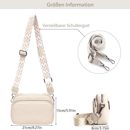 Damen Handy Umhängetasche Echtes Leder Crossbody Bag Schultertasche 3