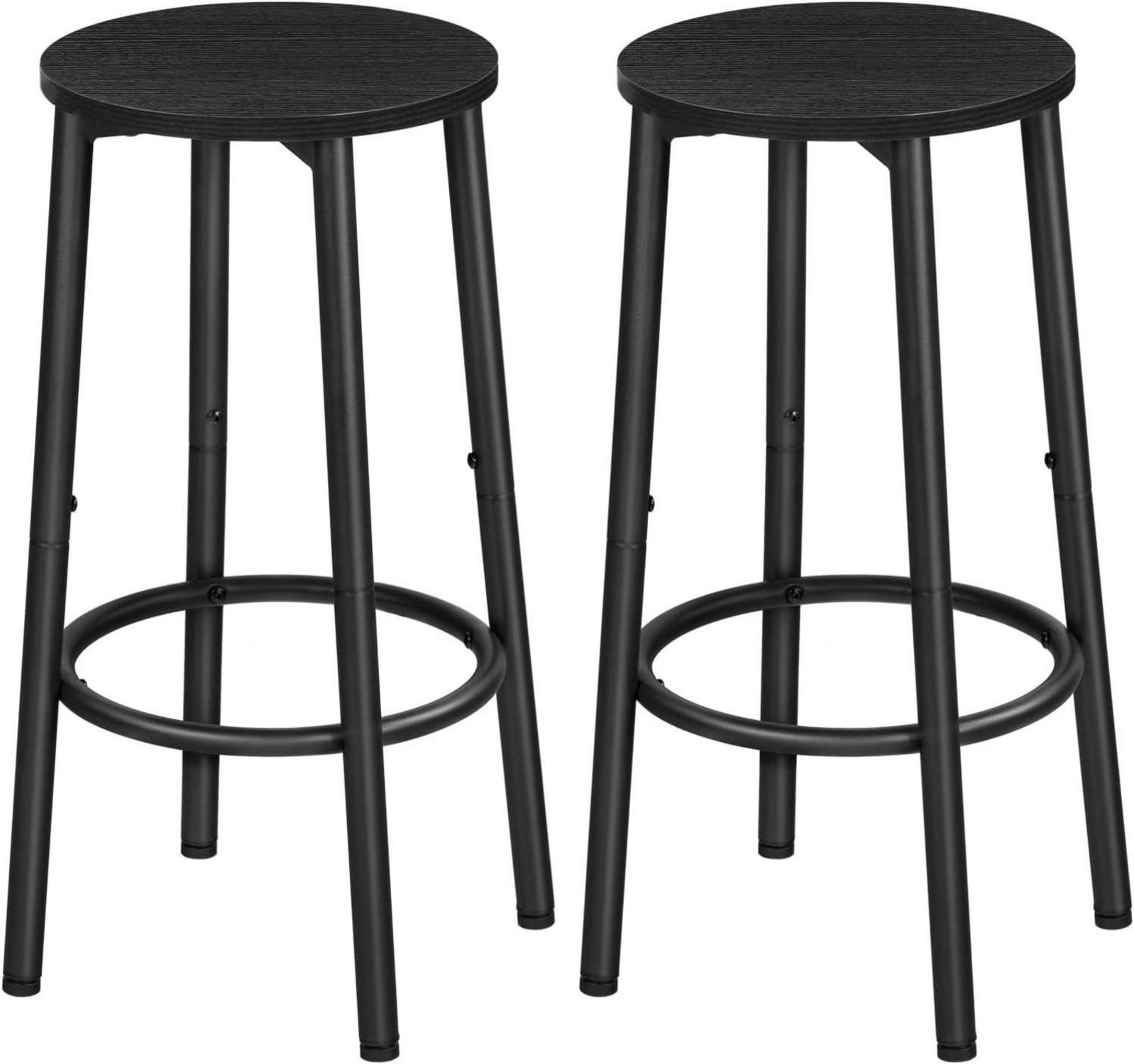 Barhocker 2er-Set, Industrieller Barstuhl, Stabiles Metallgestell