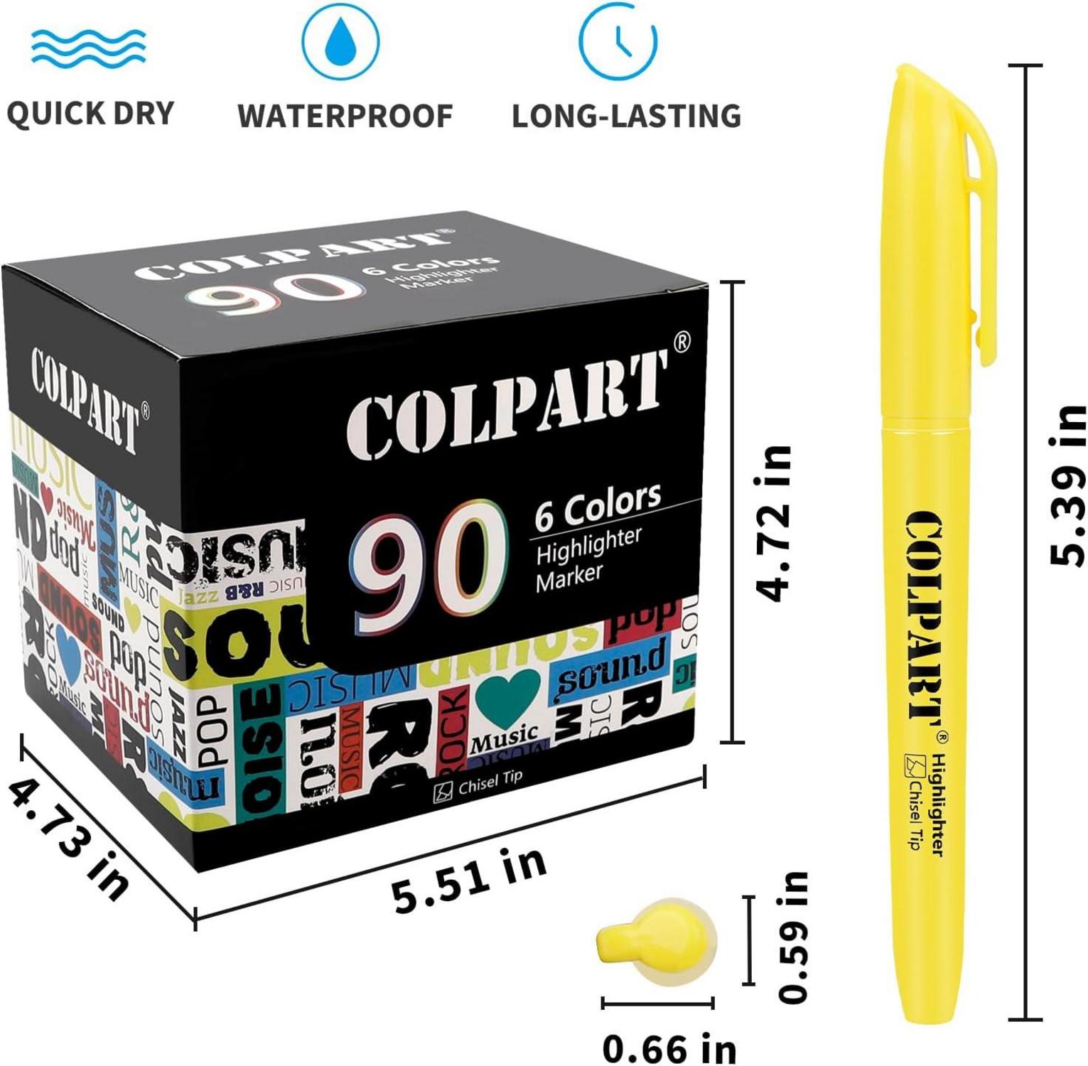 Textmarker 90PCS - 6 Farben Aesthetic Highlighters für