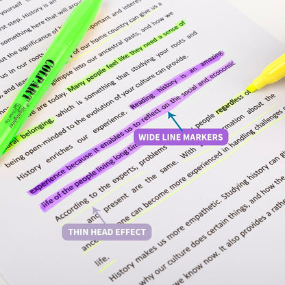 Colpart Textmarker 90er Set mit 6 Farben, meißelförmige Spitze