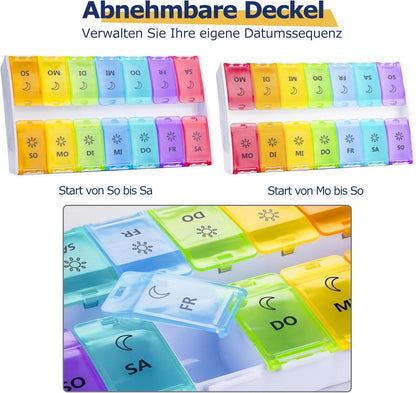 Tablettenbox 7 Tage Pillendose 2 mal täglich Fischöl