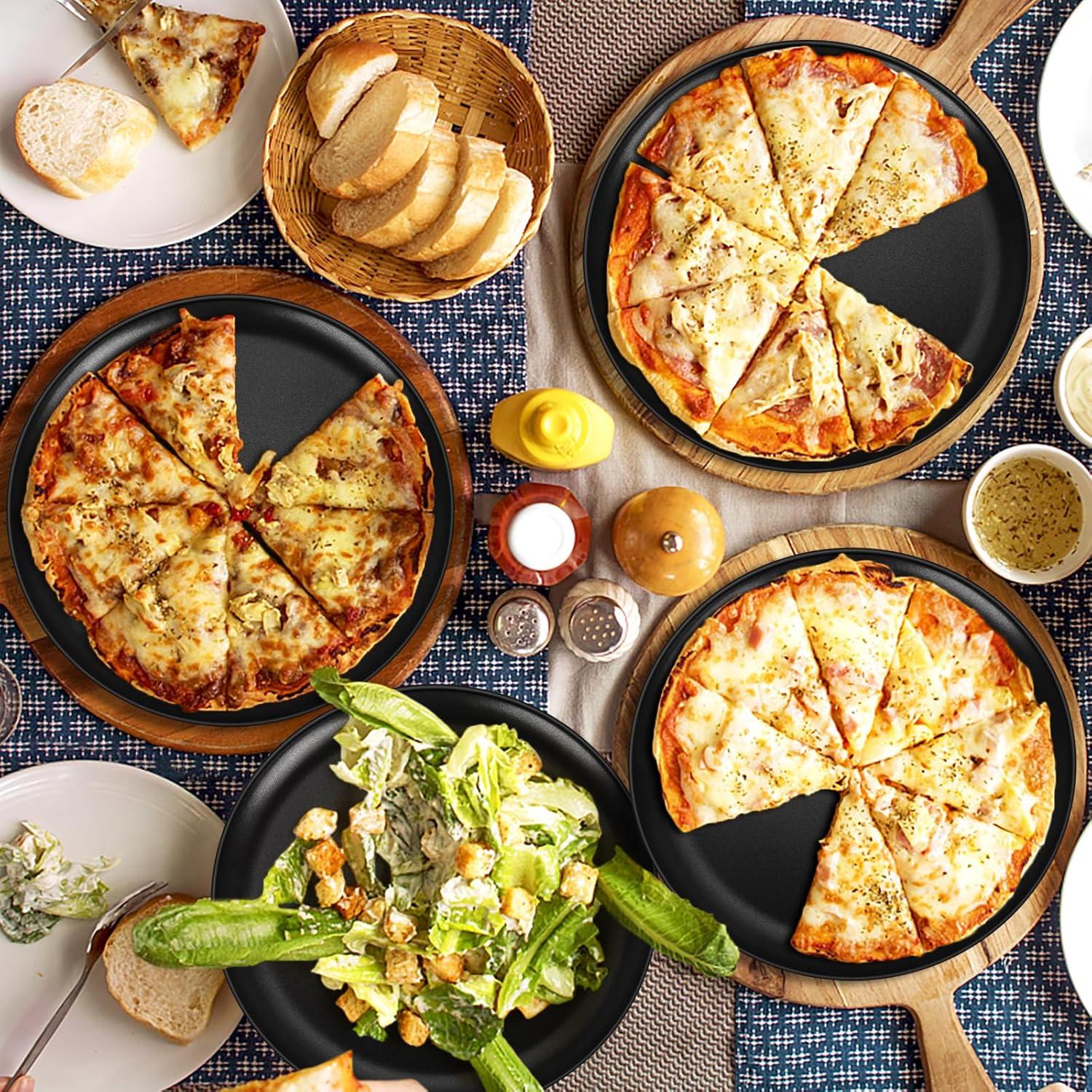 Homikit Pizzablech Set 4er 30cm Edelstahl Antihaftbeschichtet