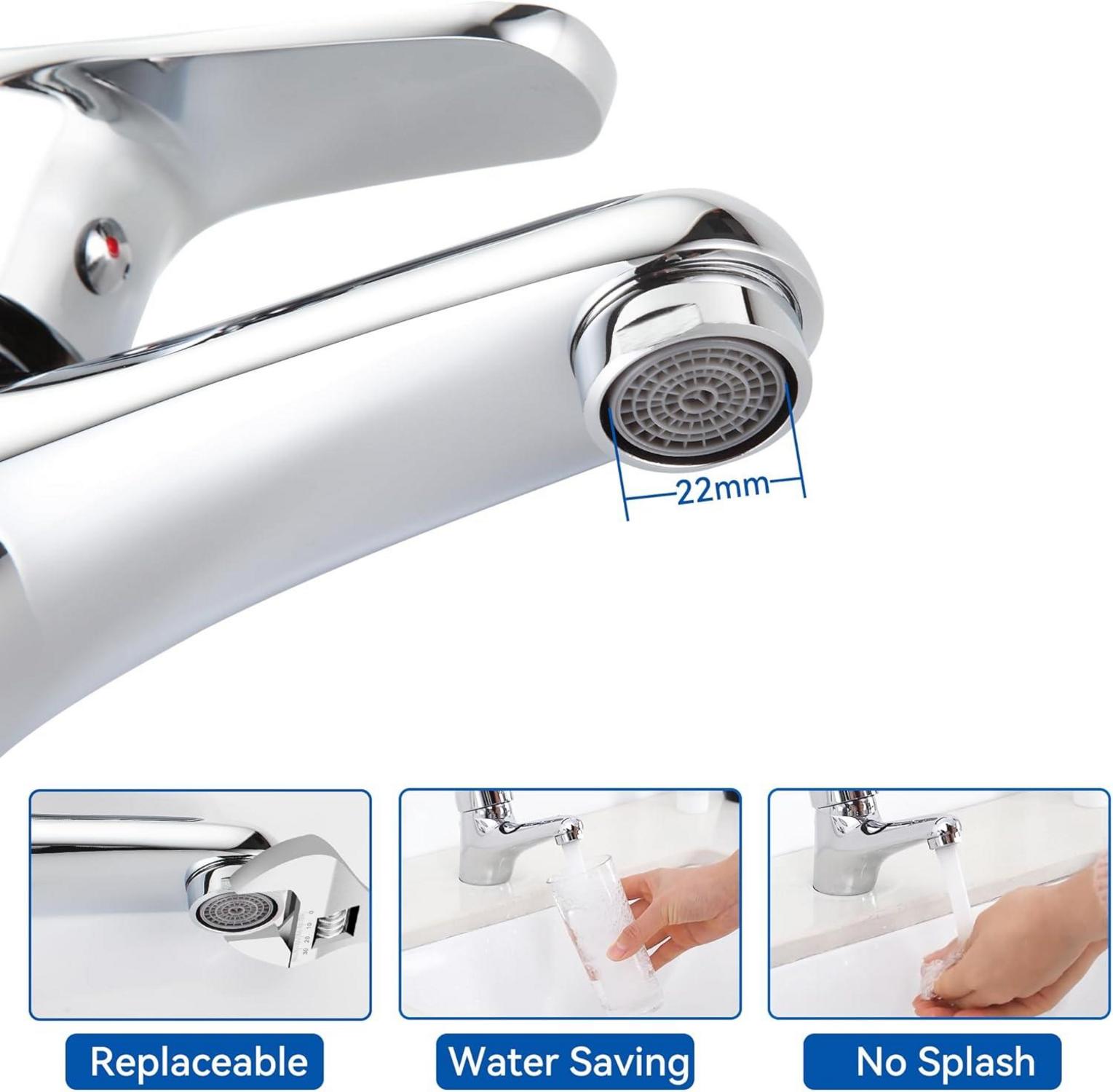 Auralum Wasserhahn Bad Klein Chrom Einhandmischer