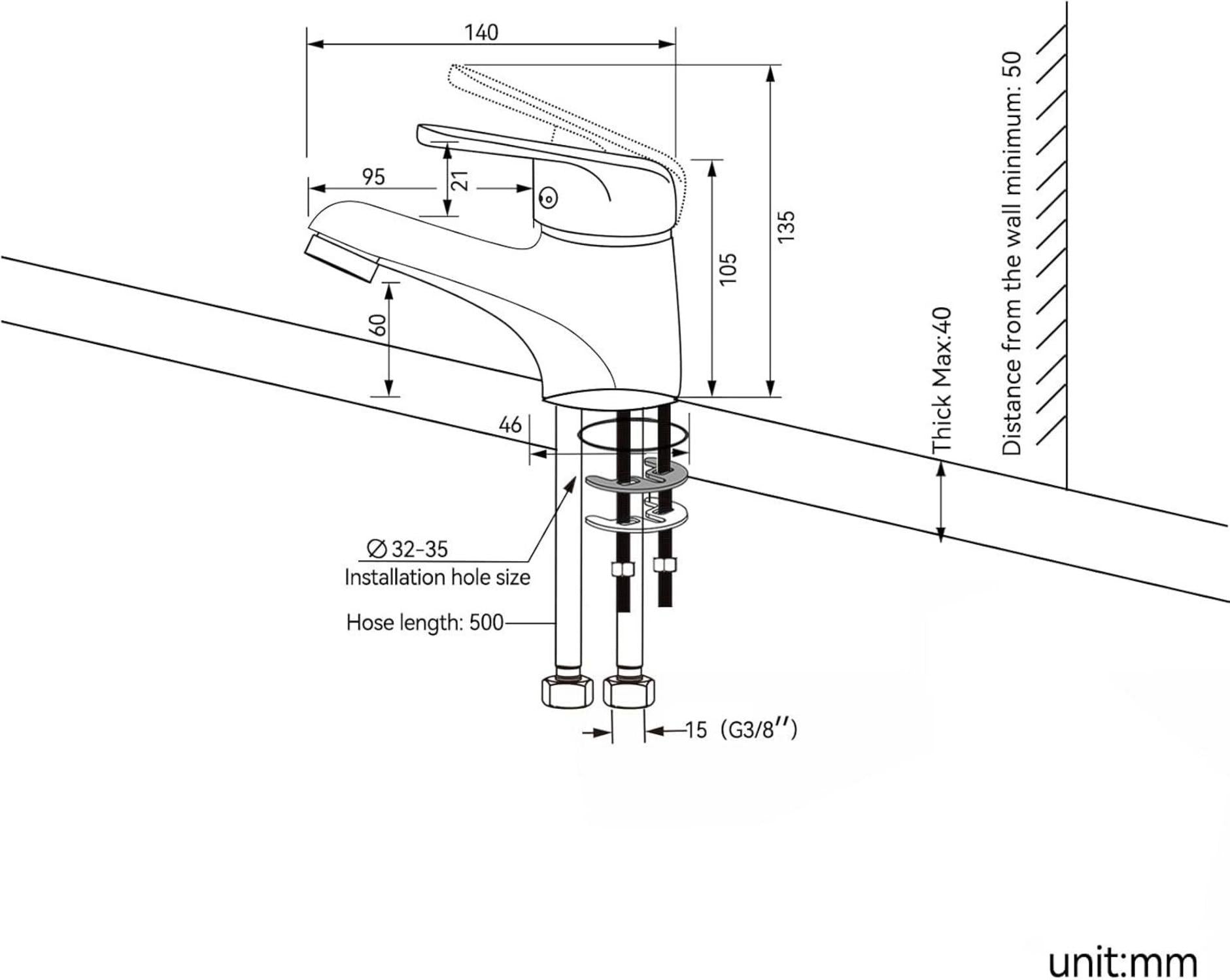 Auralum Wasserhahn Bad Klein Chrom Einhandmischer Waschtisch Armatur