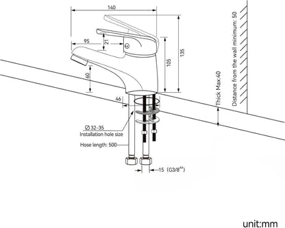 Auralum Wasserhahn Bad Klein Chrom Einhandmischer Waschtisch Armatur