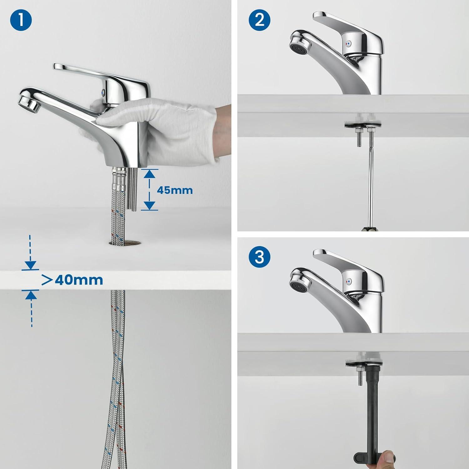 Wasserhahn Bad Klein Chrom Einhandmischer Armatur Badezimmer