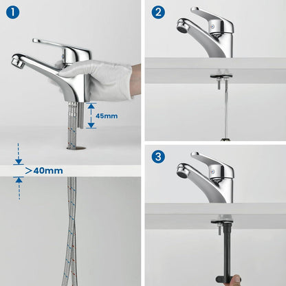 Wasserhahn Bad Klein Chrom Einhandmischer Armatur Badezimmer