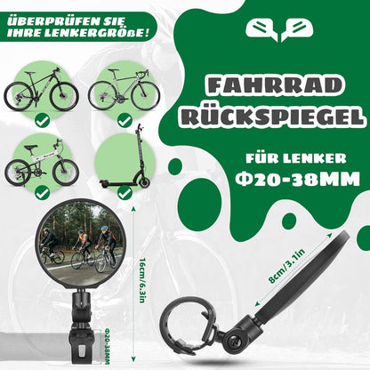 Fahrradspiegel 360° Drehbar Klappbar für Lenker 20-38mm (2