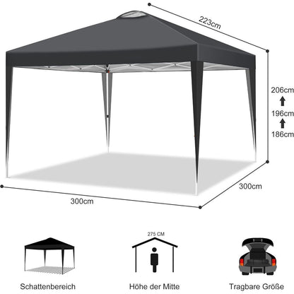 3x3m Pavillon mit 4 Seitenwänden – Robust & Wetterfest