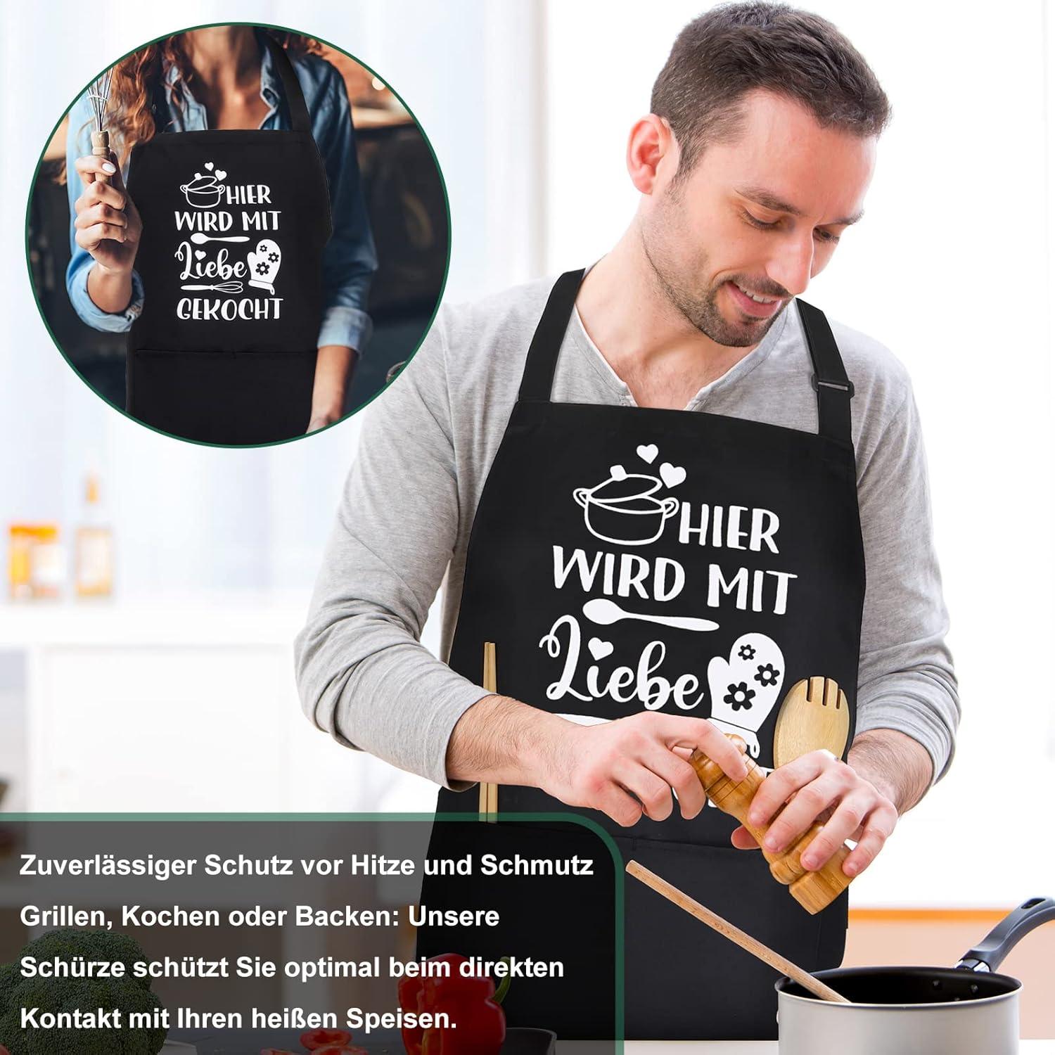 Lustige Grillschürze für Männer wasserdicht, verstellbar, mit Taschen